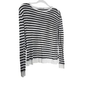 Alexander Wang Black White Striped Long Sleeve Top XS